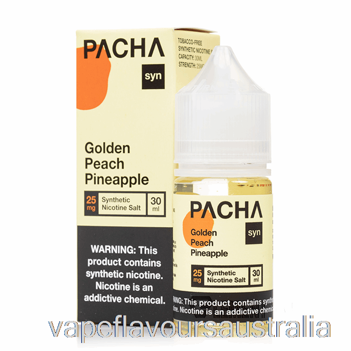 Vape Nicotine Australia Golden Peach Pineapple - PACHA Syn Salts - 30mL 25mg